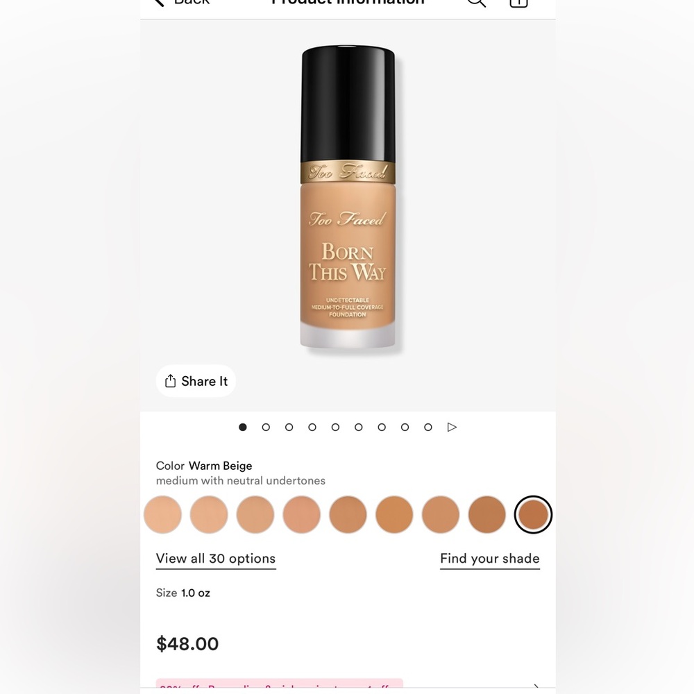 🔥Too Faced Born This Way Foundation — Warm Beige
